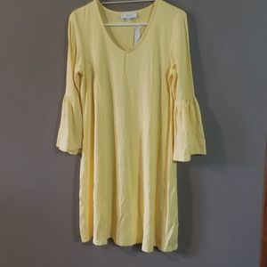 New Directions Yellow bell sleeve Dress M